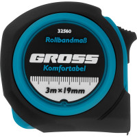 Рулетка Komfortabel, 3 м х 19 мм обрезиненный корпус GROSS 32560