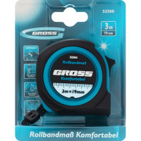 Рулетка Komfortabel, 3 м х 19 мм обрезиненный корпус GROSS 32560