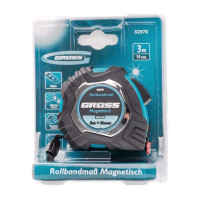 Рулетка GROSS Magnetisch, 3м х 16мм обрезиненный корпус 32570