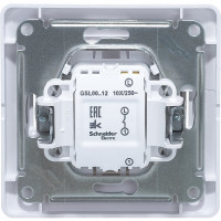Одноклавишный выключатель Systeme Electric СП Glossa 10А IP20 10AX в сборе, белый GSL000112