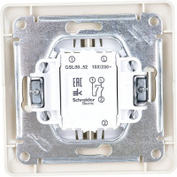 Двухклавишный выключатель Systeme Electric СП Glossa 10А IP20 10AX в сборе бежевый GSL000252