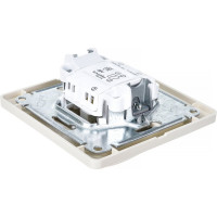 Двухклавишный выключатель Systeme Electric СП Glossa 10А IP20 10AX в сборе бежевый GSL000252