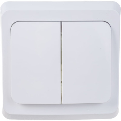 Двухклавишный выключатель Systeme Electric СП Этюд 10А IP20 белый BC10-002B