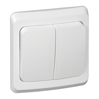 Двухклавишный выключатель Systeme Electric СП Этюд 10А IP20 белый BC10-002B