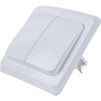 Двухклавишный выключатель Systeme Electric СП Этюд 10А IP20 белый BC10-002B