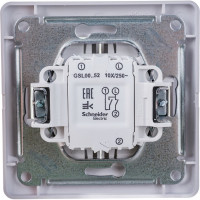 Двухклавишный выключатель Systeme Electric СП Glossa 10А IP20 10AX в сборе белый GSL000152