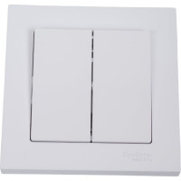 Выключатель 2-клавишный Systeme Electric (Schneider Electric) ATLAS DESIGN, сх.5, 10 АХ, в сборе, белый, арт. ATN000152