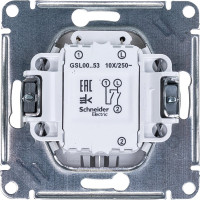 Двухклавишный механизм выключателя Systeme Electric СП GLOSSA 10А IP20 10AX с подсветкой белый GSL000153