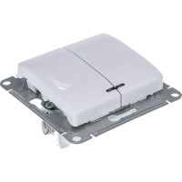 Двухклавишный механизм выключателя Systeme Electric СП GLOSSA 10А IP20 10AX с подсветкой белый GSL000153