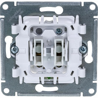 Двухклавишный механизм выключателя Systeme Electric СП GLOSSA 10А IP20 10AX с подсветкой белый GSL000153