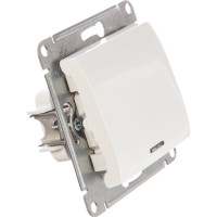 Одноклавишный механизм выключателя Systeme Electric СП GLOSSA 10А IP20 10AX с подсветкой белый GSL000113