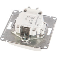 Одноклавишный механизм выключателя Systeme Electric СП GLOSSA 10А IP20 10AX с подсветкой белый GSL000113