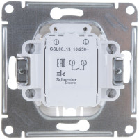 Одноклавишный механизм выключателя Systeme Electric СП GLOSSA 10А IP20 10AX с подсветкой белый GSL000113