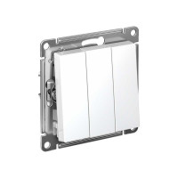 Механизм выключателя 3-клавишный Systeme Electric (Schneider Electric) ATLAS DESIGN, сх.1+1+1, 10 АХ, белый, арт. ATN000131