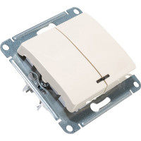 Двухклавишный механизм выключателя Systeme Electric СП GLOSSA 10А IP20 10AX с подсветкой бежевый GSL000253