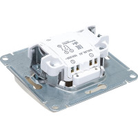 Двухклавишный механизм выключателя Systeme Electric СП GLOSSA 10А IP20 10AX с подсветкой бежевый GSL000253
