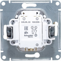Двухклавишный механизм выключателя Systeme Electric СП GLOSSA 10А IP20 10AX с подсветкой бежевый GSL000253