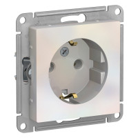 Механизм розетки Systeme Electric 1-м СП ATLAS DESIGN с заземлением 16А жемчуг ATN000443