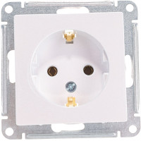 Механизм розетки Systeme Electric 1-м СП ATLAS DESIGN с заземлением 16А жемчуг ATN000443