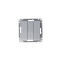 3-клавишный механизм выключателя Systeme Electric ATLAS DESIGN сх.1+1+1 10АХ алюминий ATN000331