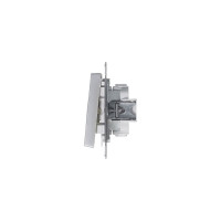 3-клавишный механизм выключателя Systeme Electric ATLAS DESIGN сх.1+1+1 10АХ алюминий ATN000331