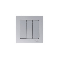 3-клавишный механизм выключателя Systeme Electric ATLAS DESIGN сх.1+1+1 10АХ алюминий ATN000331