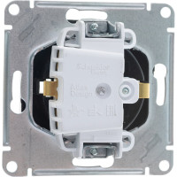 Механизм розетки 1-м Systeme Electric (Schneider Electric) ATLAS DESIGN с заземлением, защитные шторки, 16 А, мокко, арт. ATN000645