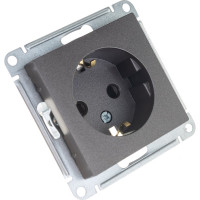 Механизм розетки 1-м Systeme Electric (Schneider Electric) ATLAS DESIGN с заземлением, защитные шторки, 16 А, мокко, арт. ATN000645