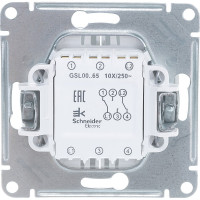 2-клавишный механизм переключателя Systeme Electric СП Glossa сх.6 10AX белый GSL000165
