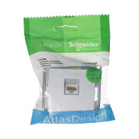 Механизм компьютерной розетки Systeme Electric ATLAS DESIGN RJ45 алюминий ATN000383
