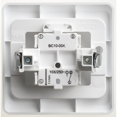 1-клавишный переключатель Systeme Electric СП Этюд 10А белый BC10-004B