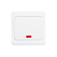 1-клавишный переключатель Systeme Electric СП Этюд 10А с индикатором, белый BC10-007B