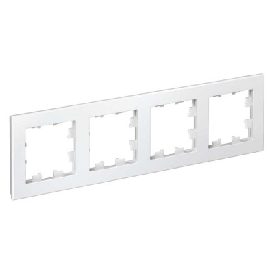 Рамка Systeme Electric 4-м ATLAS DESIGN универсальная, белая ATN000104