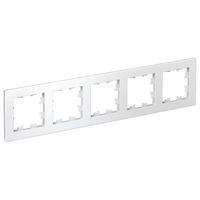 Рамка 5-м Systeme Electric (Schneider Electric) ATLAS DESIGN, универсальная, белый, арт. ATN000105
