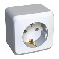 Розетка Systeme Electric (Schneider Electric) 1-м Этюд, 16 А, с заземлением, белый PA16-003B