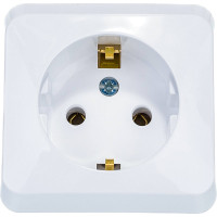 Розетка Systeme Electric (Schneider Electric) 1-м Этюд, 16 А, с заземлением, белый PA16-003B