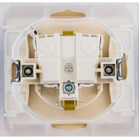 Розетка Systeme Electric 1-м СП Этюд защитные шторки, с заземлением, IP44, кремовая PC16-044K