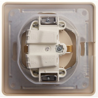 Розетка 1-м Systeme Electric (Schneider Electric) Glossa, 16 А, с защитной крышкой, защитные шторки, с заземлением, IP44, бежевый, арт. GSL000248