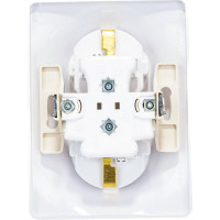 Двухместная розетка Systeme Electric СП Glossa защ. шторки, с заземлением, в сборе белая GSL000126