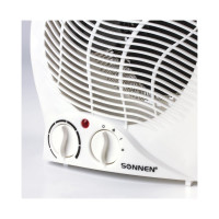 Тепловентилятор SONNEN F-200, 1000/2000 Вт, 2 режима работы, белый, 453493