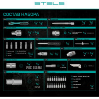 Набор инструментов 109 предметов 12 гранные головки STELS 14122