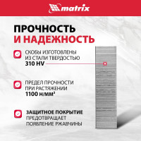 Скобы 18GA (5000 шт; 32 мм; 1.25х1х5.7 мм) для пневматического степлера MATRIX 57663
