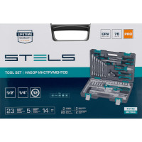Набор инструментов 76 шт, 12-гранные головки STELS 14116