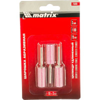 Шарошка абразивная (3 шт; 10x25x3 мм; F80; цилиндр удлиненный) MATRIX 76008