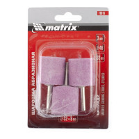 Шарошка абразивная (3 шт; 32x32x6 мм; F46; цилиндр) MATRIX 76016