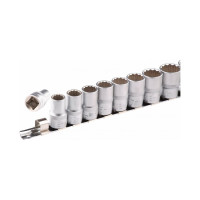 Набор торцевых головок, 1/2", 12-ти гр CrV, 10-22 мм, 10 шт. STELS 13638