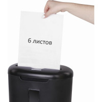 Уничтожитель BRAUBERG S6 3 уровень секретности, 5x34 мм, 6 листов, 16 л, скобы 530963