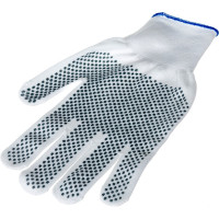 Перчатки Без бренда нейлон, ПВХ точка, 13 класс, белые, XL 67847