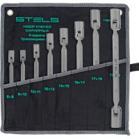 Набор шарнирных ключей CrV, 8шт 12 гран STELS 14965