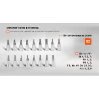 Набор торцевых головок с трещоткой, 1/4"и 3/8", 44 предм, STELS 13575